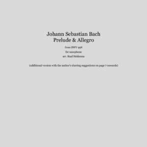 Bach - Prelude & Allegro BWV 998