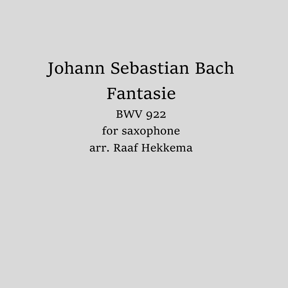Bach - Fantasie BWV 922