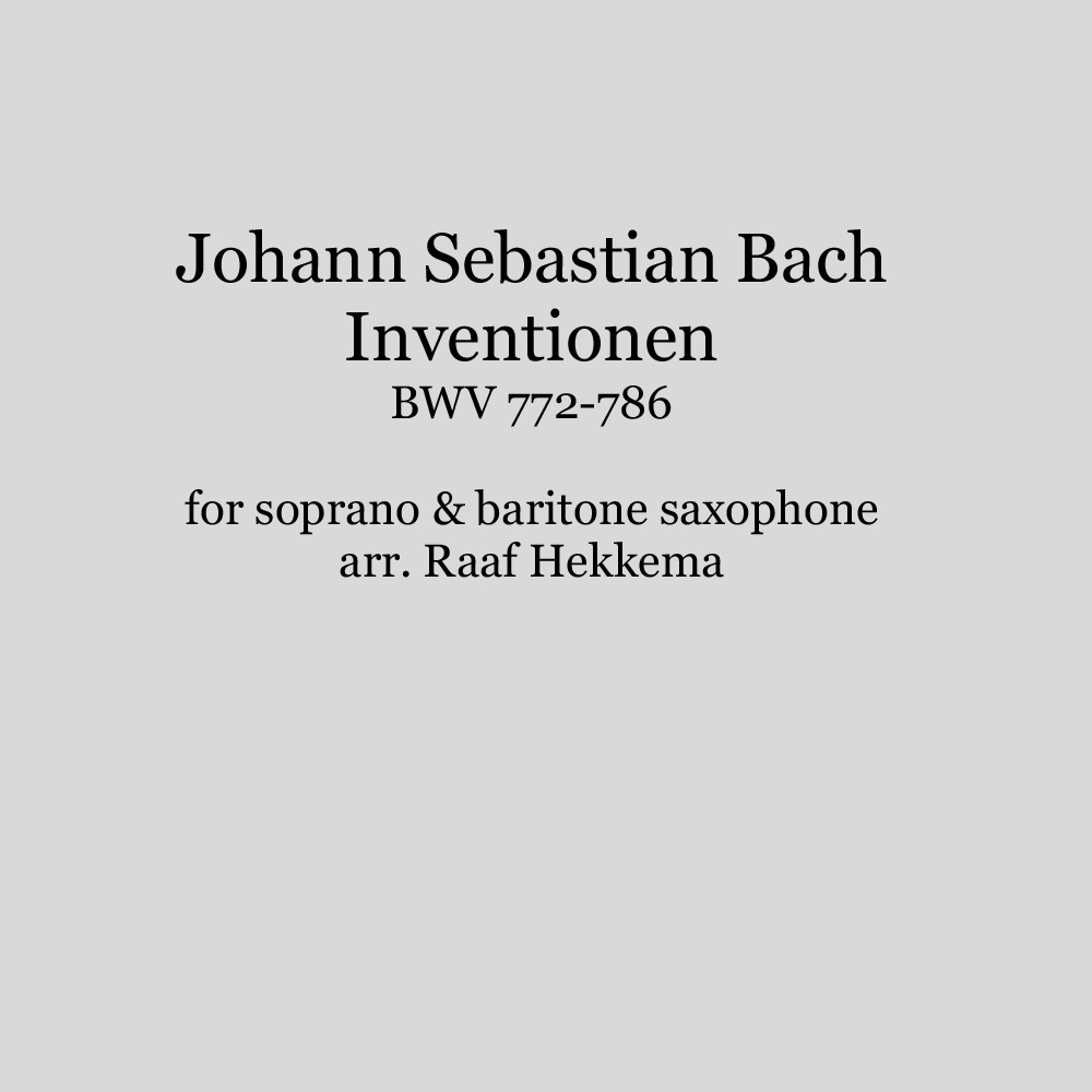 Bach - Inventionen BWV 772-786