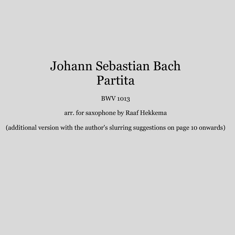 Bach - Partita BWV 1013