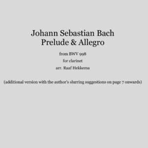 Bach - Prelude & Allegro BWV 998 (Clarinet)
