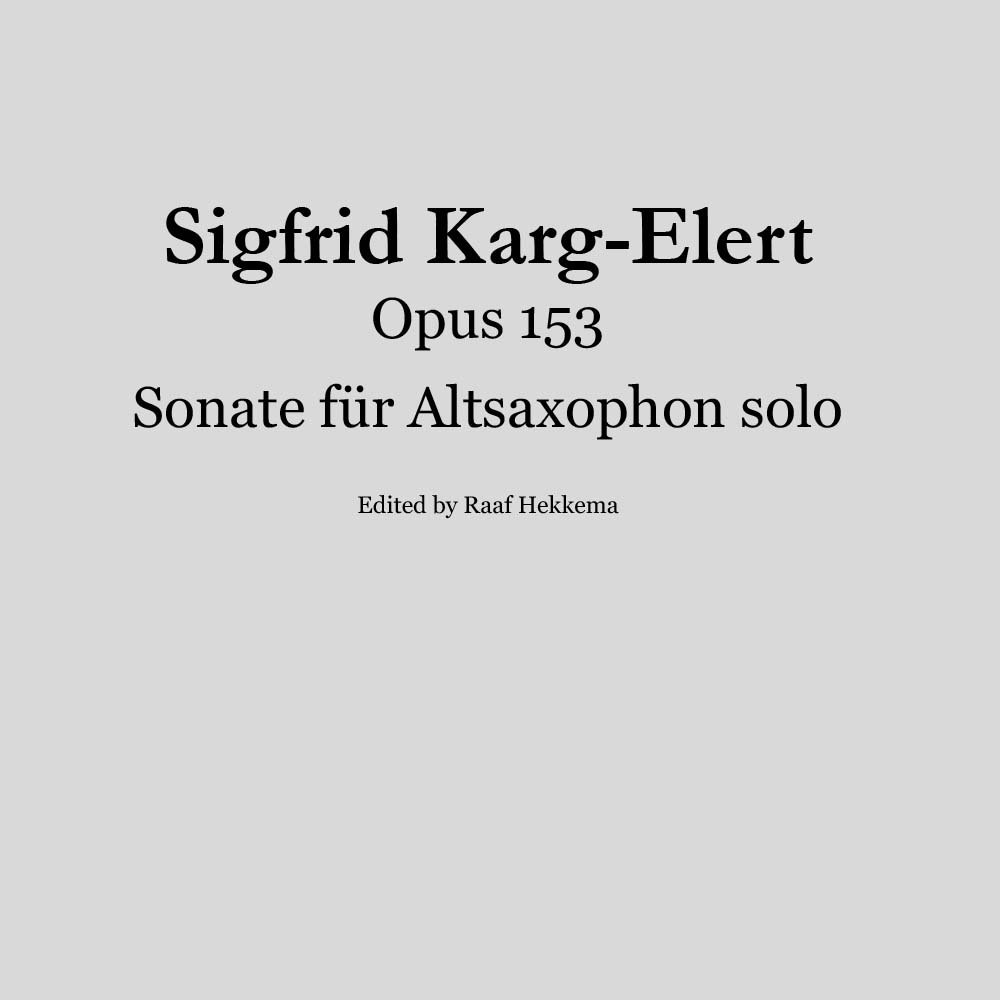Karg-Elert, Sonate Op. 153